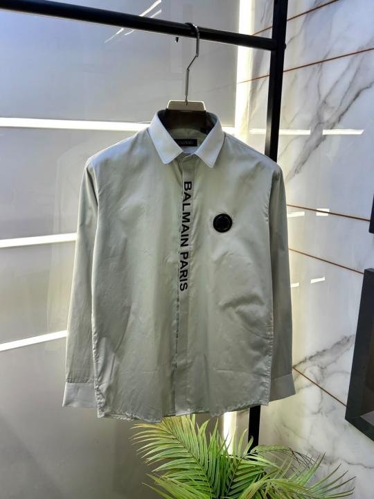 Balmain Balmain Paris Logo Grey Premium Shirt With Brand Box Packing And Carry Bag F3000-gy