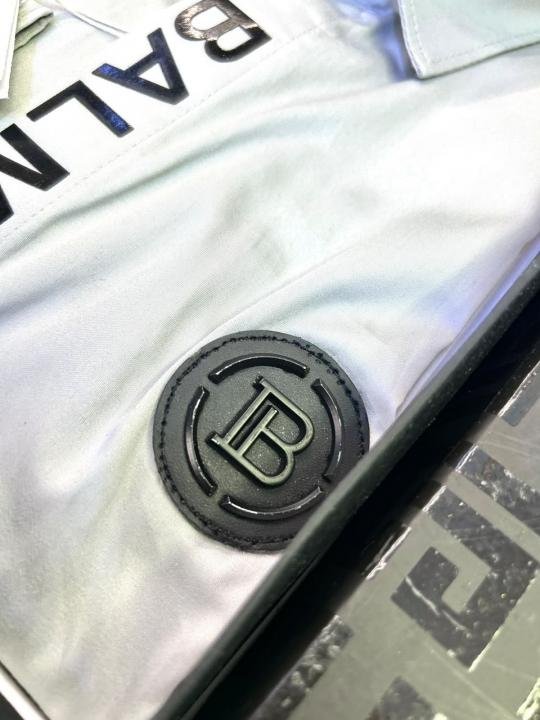 Balmain Balmain Paris Logo Grey Premium Shirt With Brand Box Packing And Carry Bag F3000-gy - Image 8