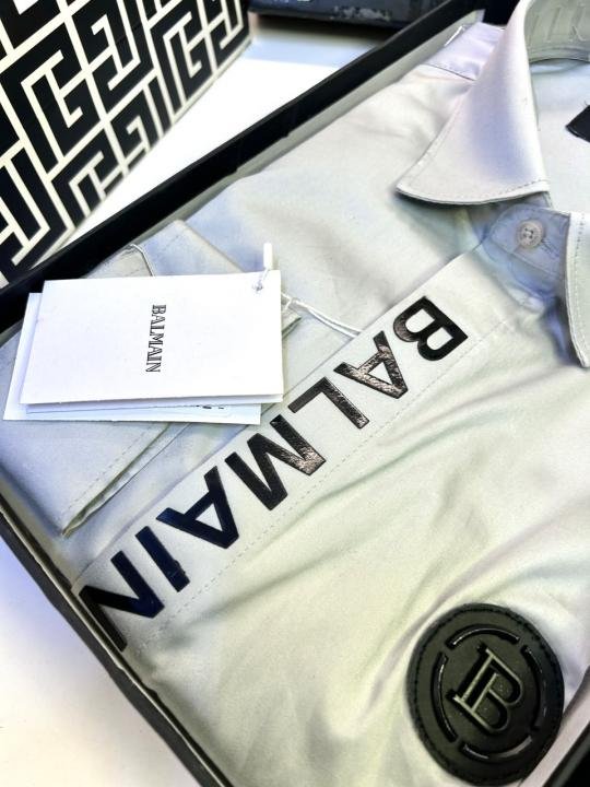 Balmain Balmain Paris Logo Grey Premium Shirt With Brand Box Packing And Carry Bag F3000-gy - Image 7
