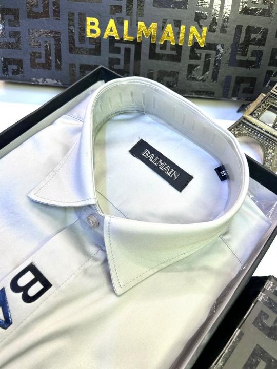 Balmain Balmain Paris Logo Grey Premium Shirt With Brand Box Packing And Carry Bag F3000-gy - Image 6