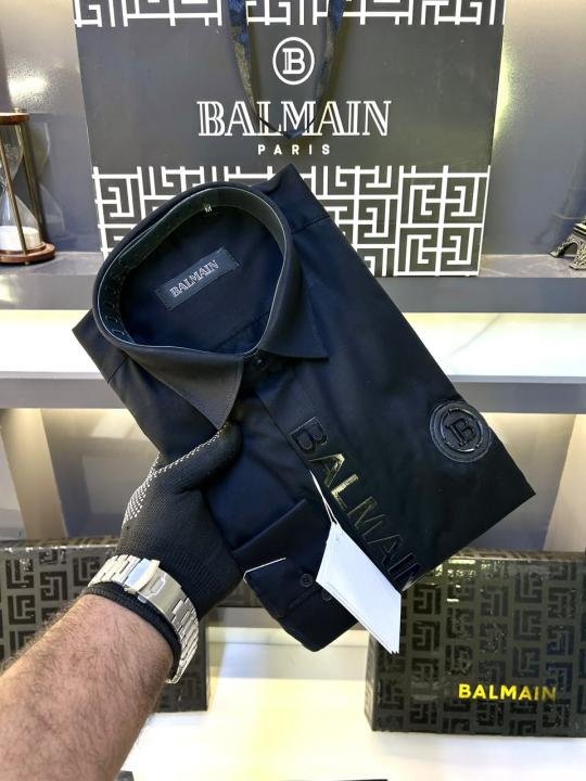 Balmain Balmain Paris Logo Black Premium Shirt With Brand Box Packing And Carry Bag F3000-bl - Image 8