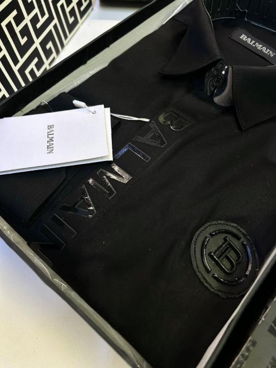 Balmain Balmain Paris Logo Black Premium Shirt With Brand Box Packing And Carry Bag F3000-bl - Image 5