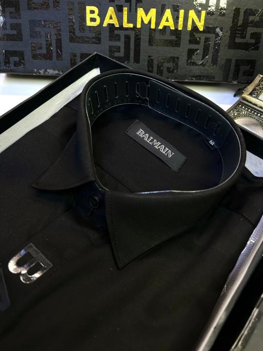 Balmain Balmain Paris Logo Black Premium Shirt With Brand Box Packing And Carry Bag F3000-bl - Image 4