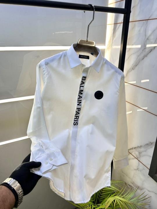 Balmain Balmain Paris Logo White Premium Shirt With Brand Box Packing And Carry Bag F3000-wh - Image 10