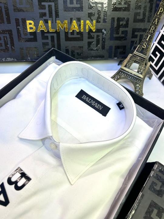 Balmain Balmain Paris Logo White Premium Shirt With Brand Box Packing And Carry Bag F3000-wh - Image 7