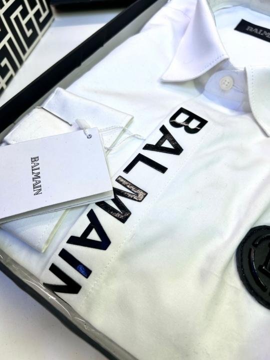 Balmain Balmain Paris Logo White Premium Shirt With Brand Box Packing And Carry Bag F3000-wh - Image 5