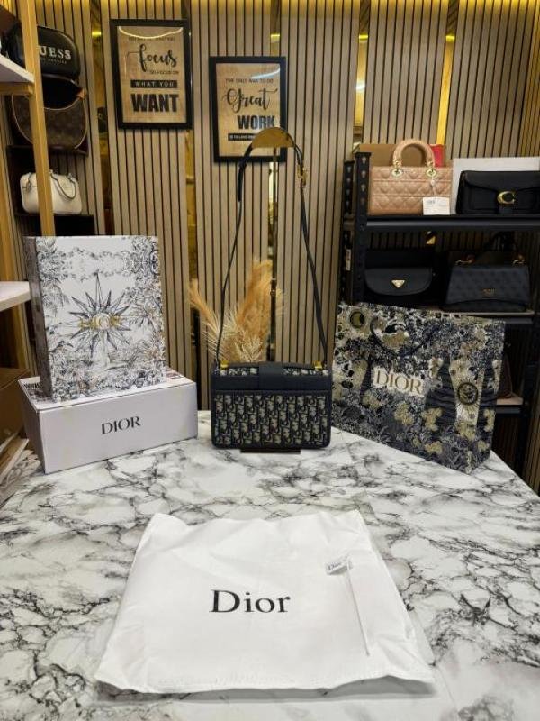 Christian Dior Montaign Oblique Shoulder Bag With Double Og Box And Dust Bag - Image 6