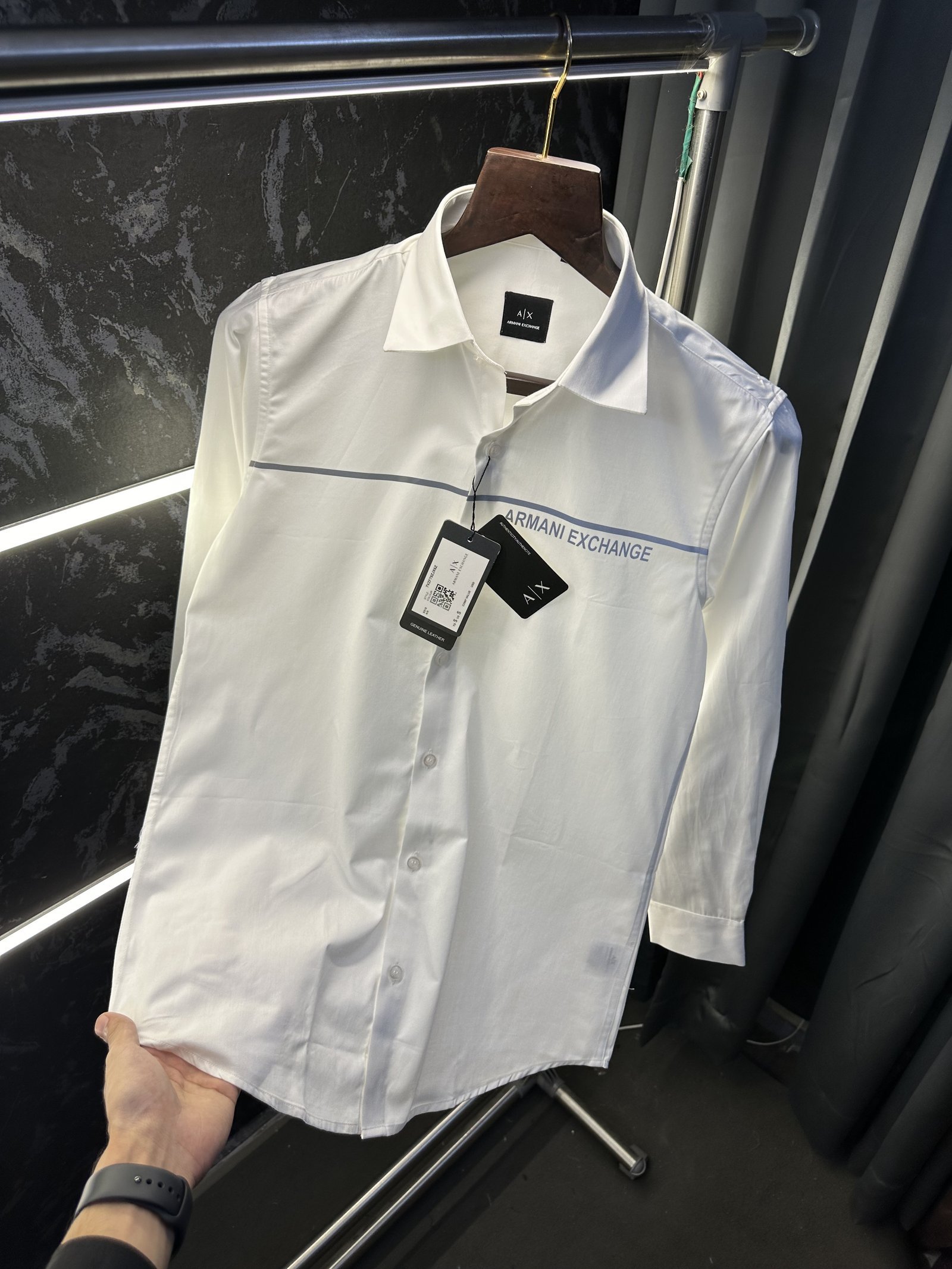 Armani Exchange Reflective Premium Shirt With Box Packing White Ax871 - Image 6