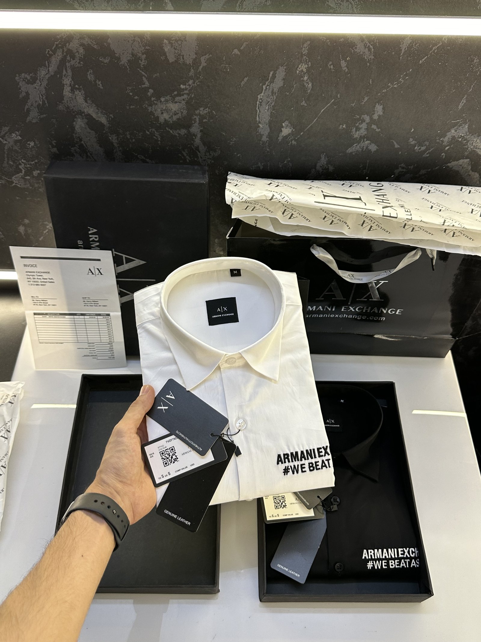 Armani Exchange Arman.i Exchange Current Store Article Shirt With Original Packing White - Image 5