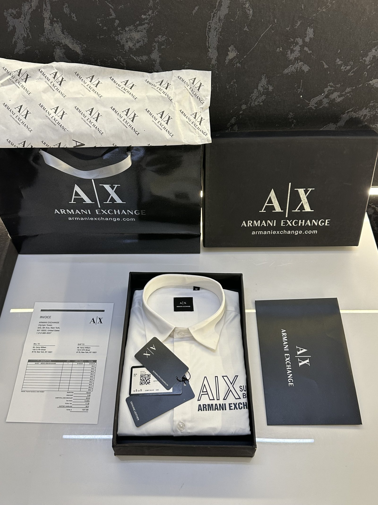 Armani Exchange Reflective Store Article Shirt With Original Packing White Price in India - Buy at Bootery - Image 5