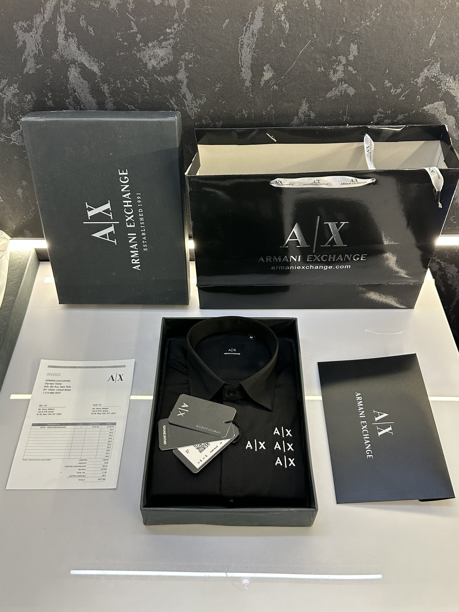 Armani Exchange Arman.i Exchange Current Store Article Shirt With Original Packing Black - Image 3