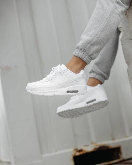 Nike Airmax 90 Essential Triple White Shoes - Best Price Online - Bootery - Image 2