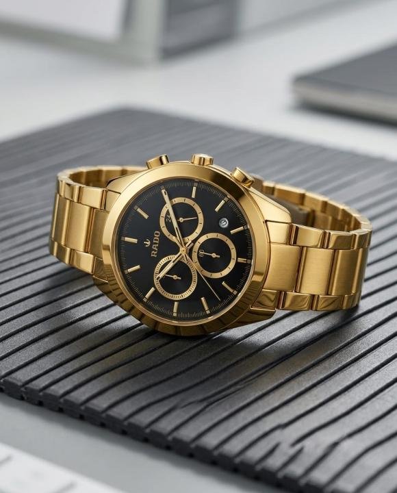Buy Rado HyperChrome Chronograph Gold-Black Watch Online in India - Bootery