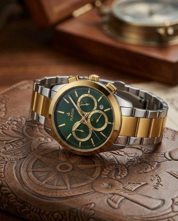 Rado HyperChrome Chronograph 2Ton-Gold-Green Watch Price in India - Buy at Bootery - Image 1
