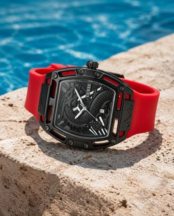 Guess Trend Legend Dragon Red Black Watch for Men - Best Price Online - Bootery - Image 1