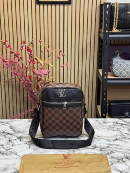 Louis Vuitton LV Logo Side Bag Brown Checks With Dust Bag Price in India - Buy at Bootery
