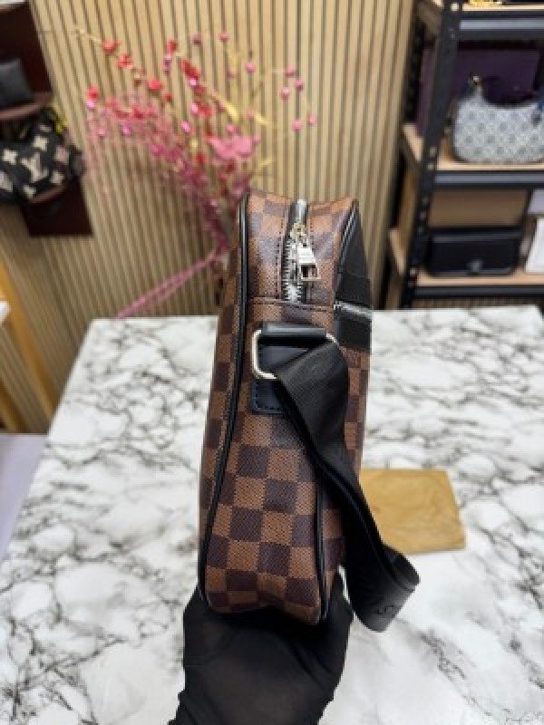 Louis Vuitton LV LOGO SIDE BAG BROWN CHECKS WITH DUST BAG - Image 4