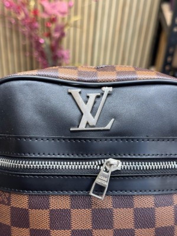 Louis Vuitton LV LOGO SIDE BAG BROWN CHECKS WITH DUST BAG - Image 3