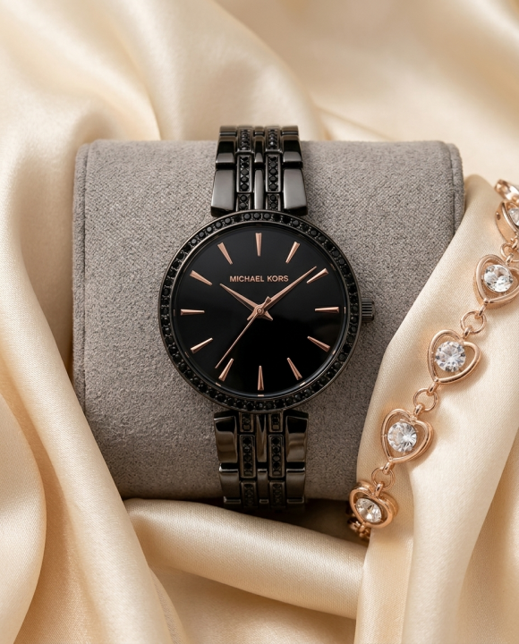 Michael Kors Darci Full Black Watch Price in India - Buy at Bootery