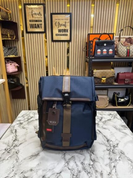 Tumi Alpha Bravo Navigation Roll-top Backpack With Leather Trim Price in India - Style 2 - Buy at Bootery
