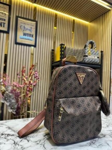 Guess Womens Brand Logo Backpack With Dust Bag And Pouch Price in India - Style 2 - Buy at Bootery - Image 2