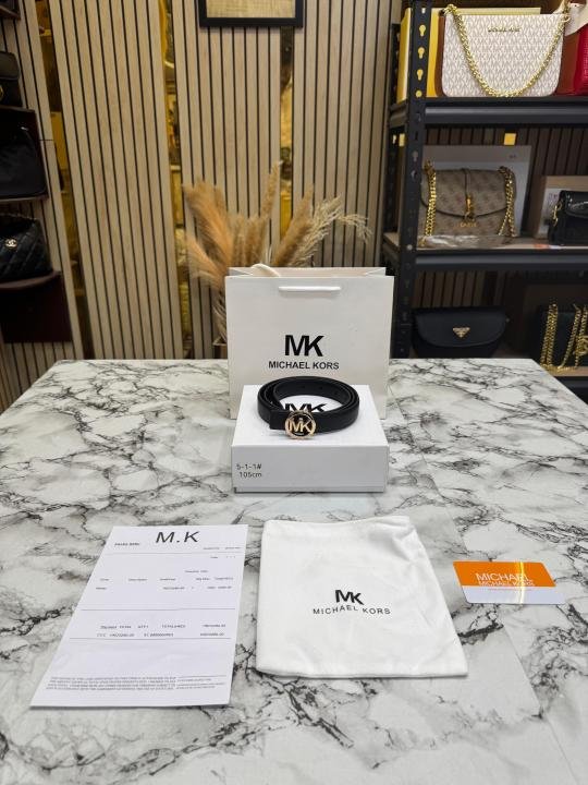 Buy Michael Kors Round MK Logo Buckle Leather Belt With Box And Dust Bag Carry Bag Including Carry Bag Online in India - Bootery - Image 4