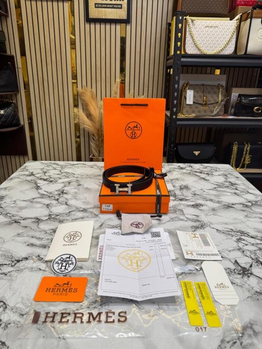 Buy Hermes H-buckle Crystal Leather Belt With Box And Dust Bag Including Carry Bag Online in India - Bootery