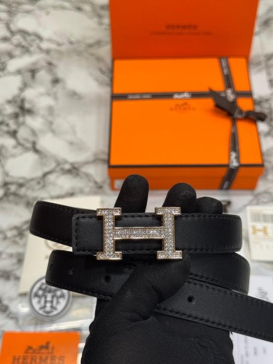 Hermes H-buckle Crystal Pave Leather Belt With Box And Dust Bag Including Carry Bag - Image 4