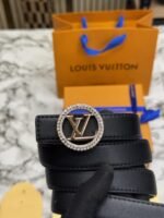 Louis Vuitton Crystal Lv Buckle Leather Belt With Box And Dust Bag Including Carry Bag - Best Price Online - Bootery - Image 3