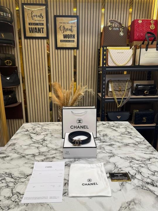 Buy Chanel Premium Quality Golden Initials Buckle With Box And Dust Bag Including Carry Bag Online in India - Style 1 - Bootery - Image 3