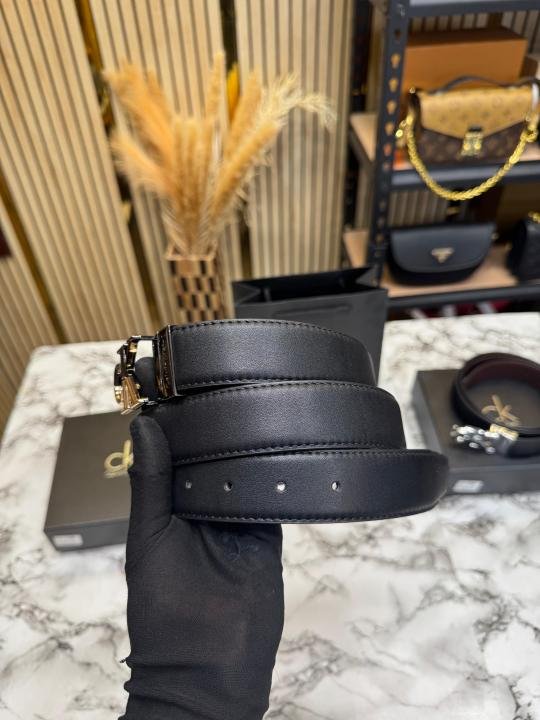 Calvin Klein Black Leather Belt With Signature CK Initial Buckle With Box Dust Bag Including Carry Bag - Image 6