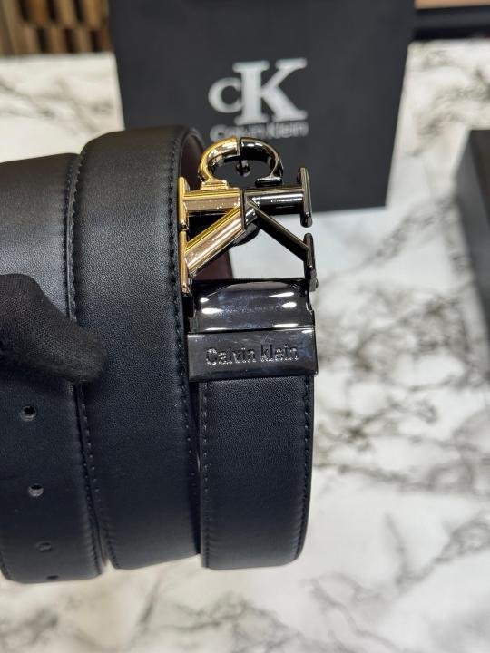 Calvin Klein Black Leather Belt With Signature CK Initial Buckle With Box Dust Bag Including Carry Bag - Image 5