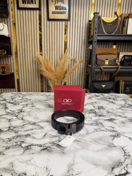 Salvatore Ferragamo Black Gancini Buckle Belt Price in India - Buy at Bootery