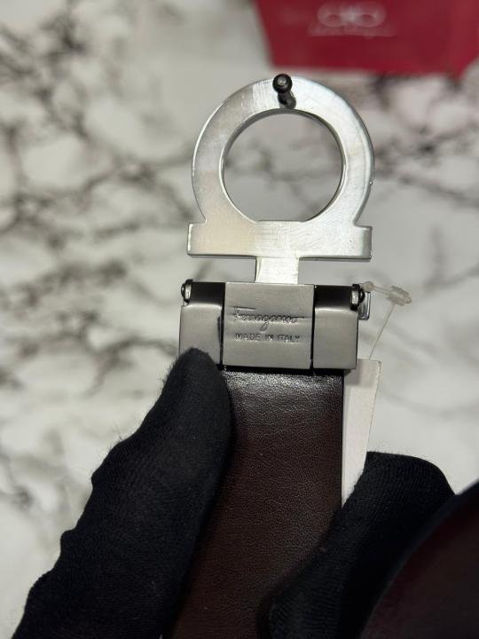 Salvatore Ferragamo Black Gancini Buckle Belt - Image 7
