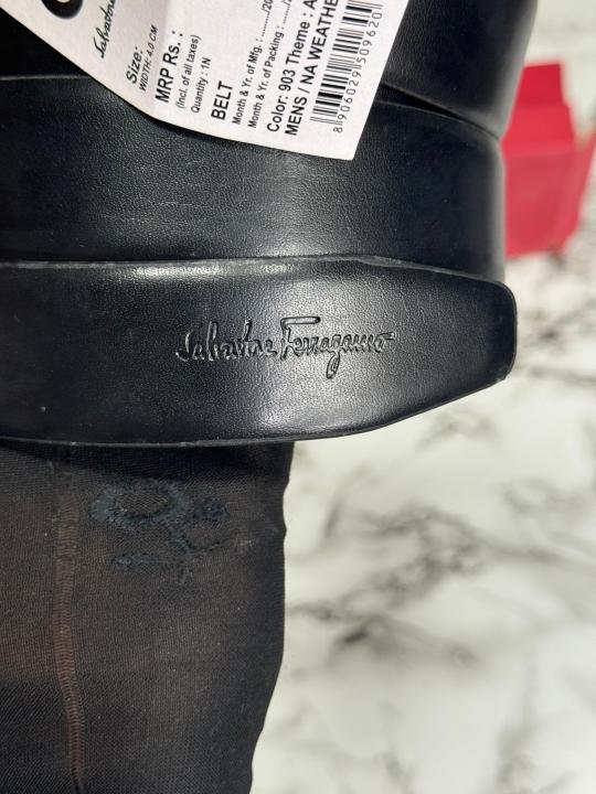 Salvatore Ferragamo Black Gancini Buckle Belt - Image 5