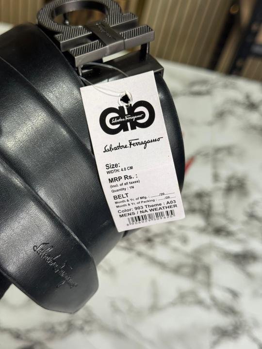 Salvatore Ferragamo Black Gancini Buckle Belt - Image 3