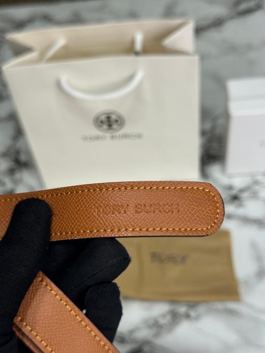 Tory Burch Pave Double T Logo Iconic Belt - Image 4