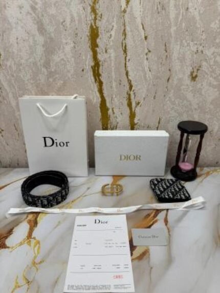 Buy Christian Dior Premium CD Belt & Wallet Combo With Box Dust Bag Carry Bag D65-black Online in India - Style 1 - Bootery