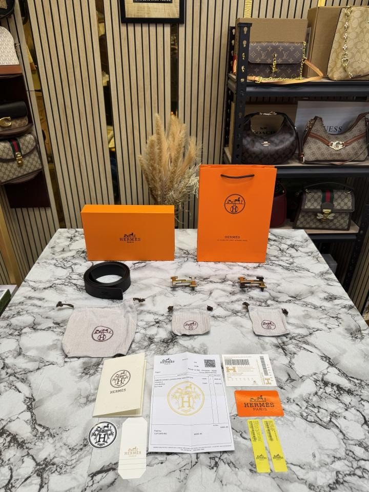 Hermes Belt Combo With Carry Bag And Dust Bag With Card And Bill With OG Box Hs-12 - Best Price Online - Bootery