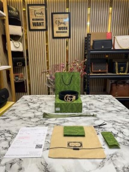 Gucci Gold GG Marmont Embossed Belt With Box Dust Bag And Carry Bag - Best Price Online - Bootery