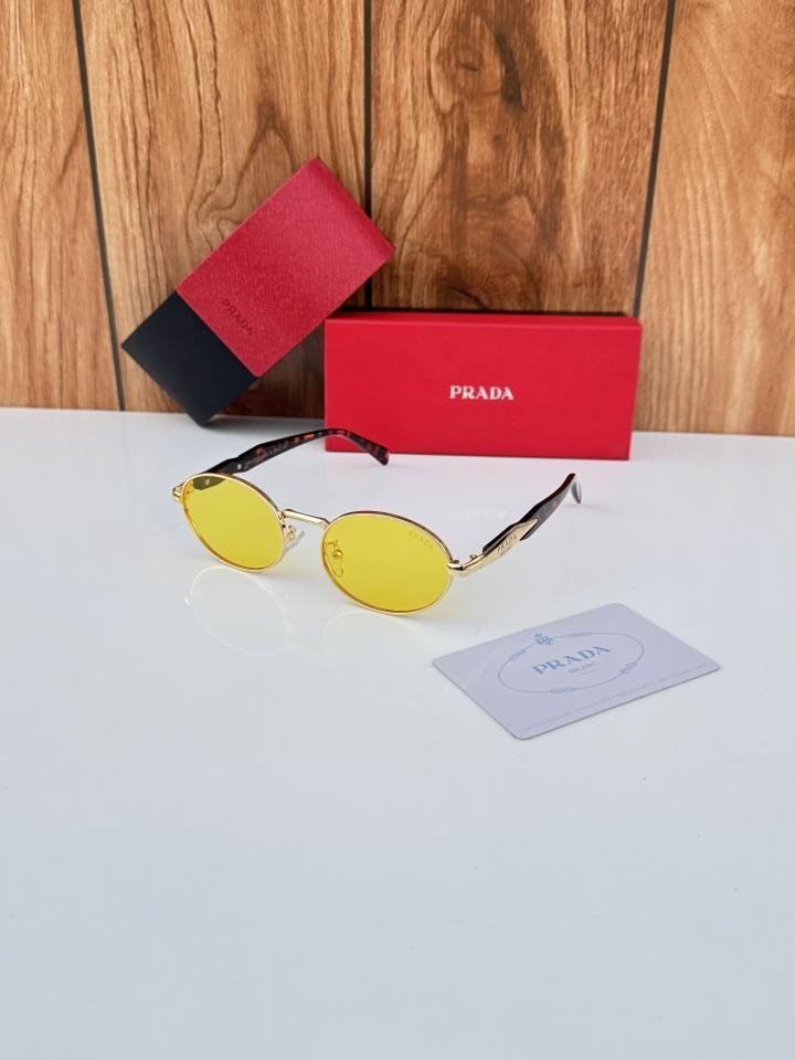 Prada 8007 Gold Yellow Sunglasses - Best Price Online - Bootery