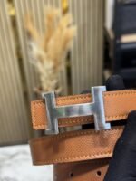 Buy Hermes Premium Belt With OG Box Dust Tan H50 Online in India - Bootery - Image 4