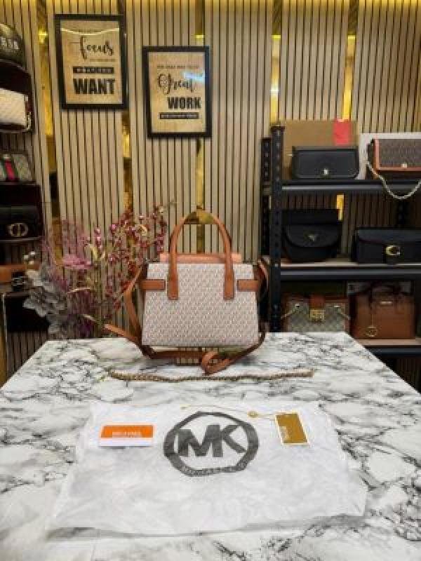 Michael Kors Signature Carmen Flap Leather Satchel Handbag Price in India - Style 1 - Buy at Bootery - Image 3