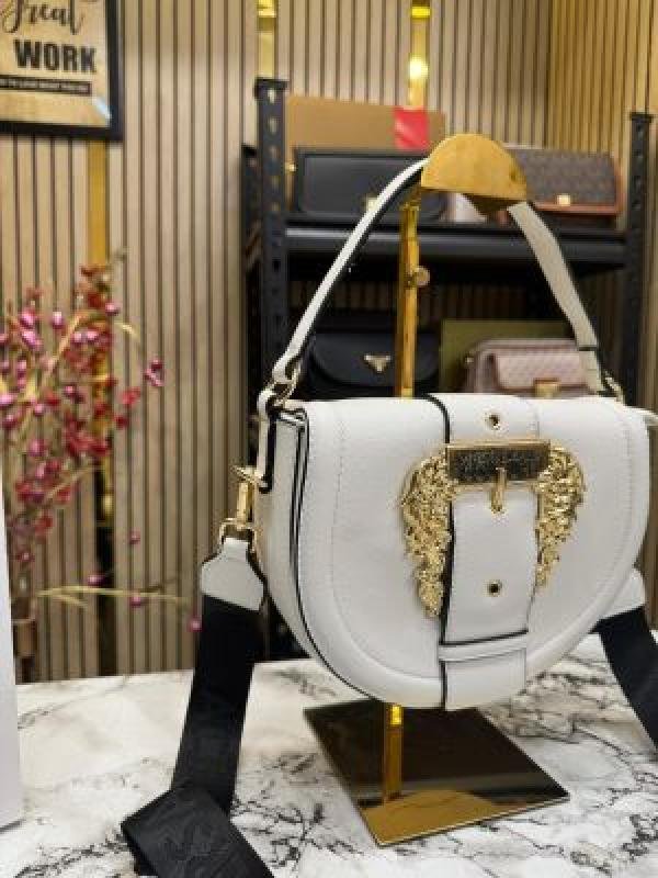 Buy Versace Leather Shoulder Bag With Gold Accents Include Magnetic Closure Bag Online in India - Bootery - Image 3