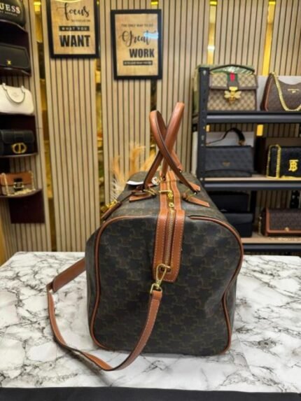 Buy Celine Premium Quality Triomphe Canvas Duffle Travel Bag With Dust Bag Online in India - Style 1 - Bootery - Image 2