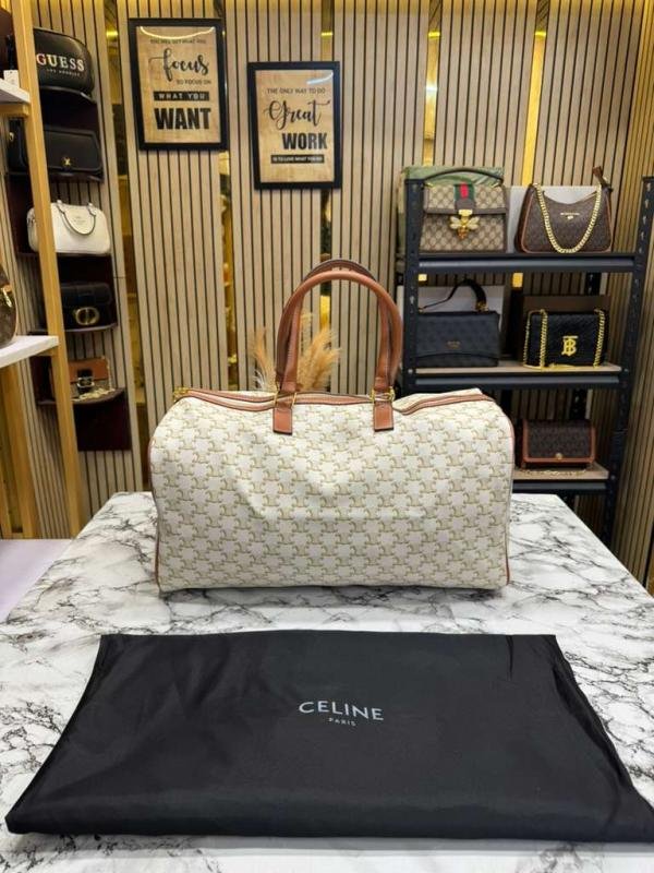 Celine Premium Quality Triomphe Canvas Duffle Travel Bag With Dust Bag Price in India - Style 2 - Buy at Bootery - Image 5