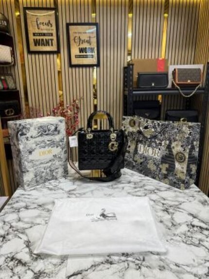 Christian Dior Lady Bag Glossy With Box And Dust Bag Including Carrybag - Best Price Online - Bootery