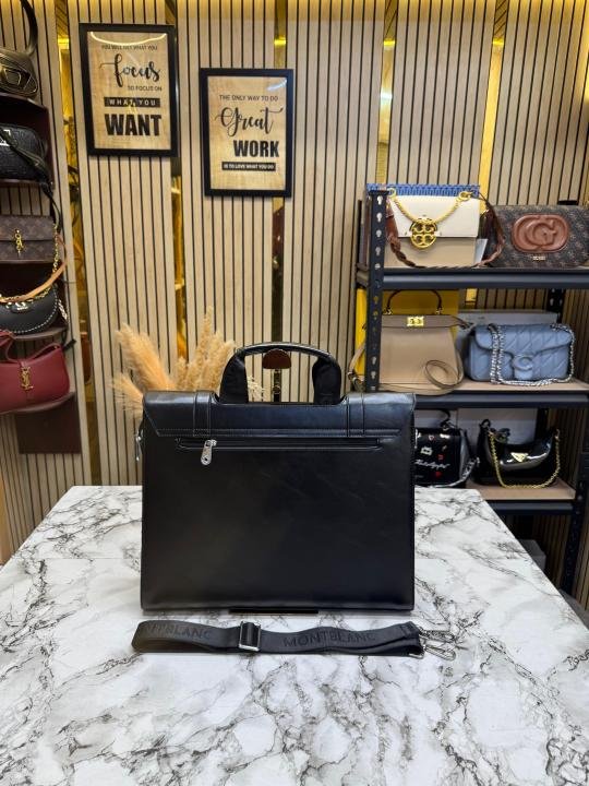 Buy Montblanc Prestige Leather Attache Premium Quality Laptop Bag Online in India - Bootery - Image 4