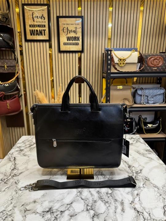 Montblanc Noir Vertical Zip Laptop Bag Premium Quality Price in India - Buy at Bootery - Image 3