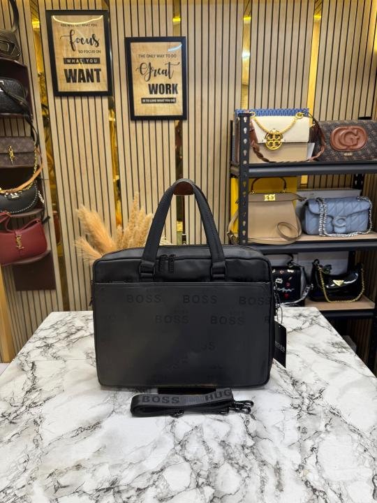 Hugo Boss Monogram Print Business Briefcase Bag